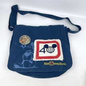 Walt Disney World WDW 40th Anniversary Mickey Mouse Blue Denim Messenger Bag